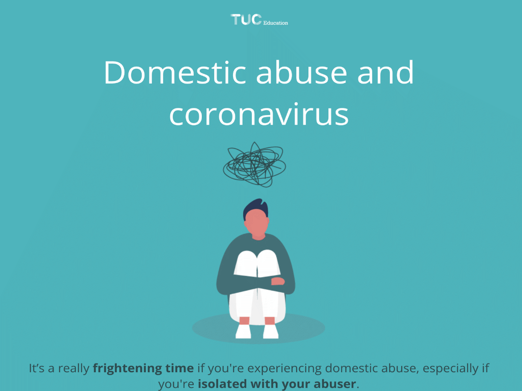 Launch scree for guide on lockdown and domestic abuse.